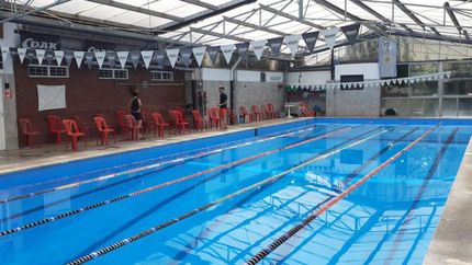 Pileta pintada y lista para usar.