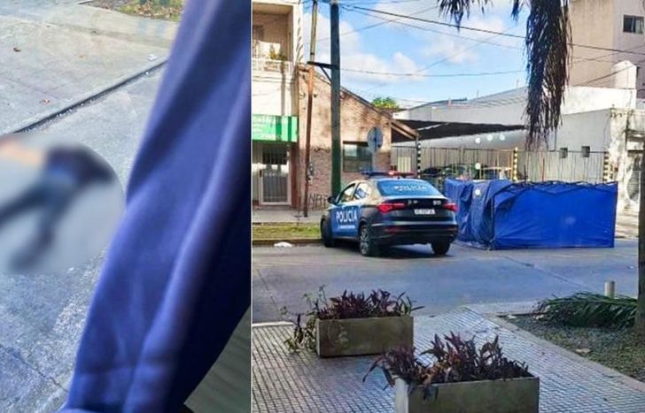 El hombre quedó tirado sobre el asfalto en la calle Chacabuco.