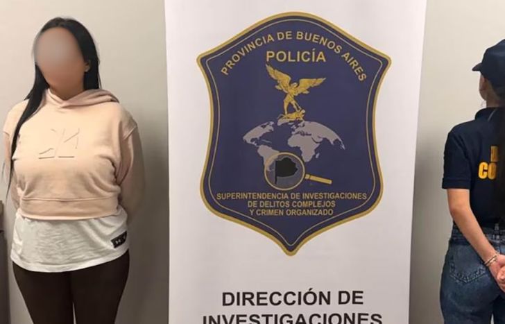 La mujer detenida por la Policía Bonaerense.