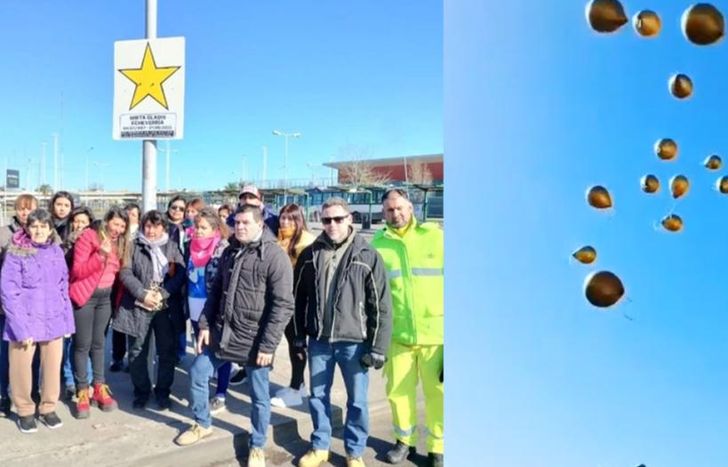 El acto fue en la terminal de colectivos de Puente La Noria, donde ocurrió el accidente.