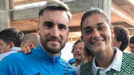 Valentina Bosio, junto a Nicolás Tagliafico.