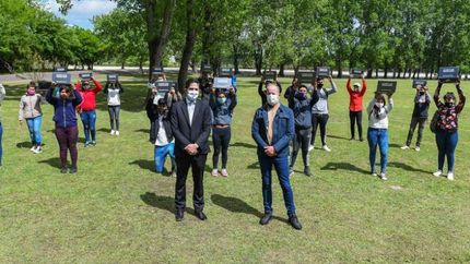 Martín y Trotta encabezaron el acto en el Parque.