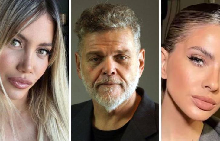 Alfredo Casero, entre Wanda Nara y la China Suárez.