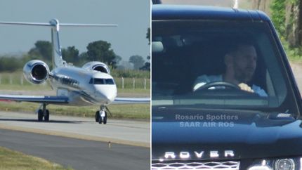 Lionel Messi llegó en un vuelo privado desde Estados Unidos para pasar las Fiestas en Rosario.