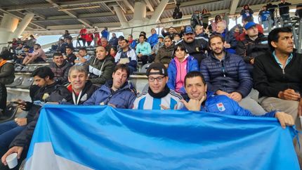 En la cancha del Estadio Único de La Plata.
