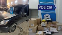 La Policía recuperó la camioneta y la mercadería robada.