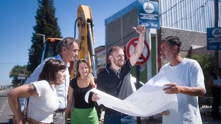 Federico Otermín y Gabriel Katopodis recorrieron la obra de la Ruta 4 en Lomas de Zamora.