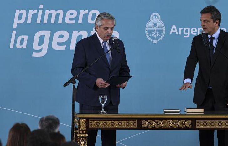 Massa y Fernández durante el acto.
