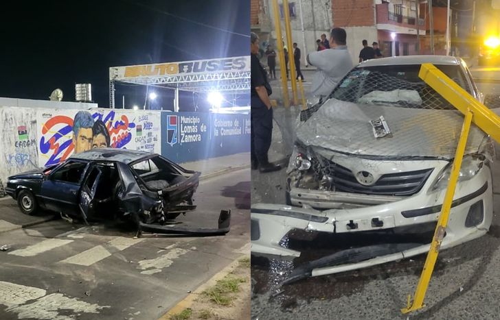 Los dos autos involucrados en el choque.