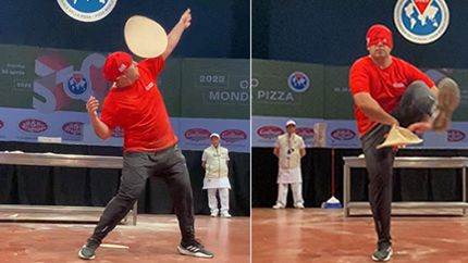 El oriundo del Barrio Centenario en plena presentación.
