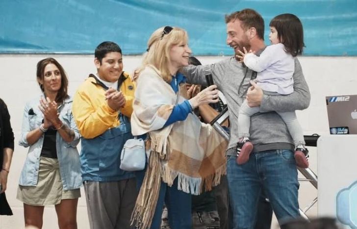 Ortermín, junto a su hija Sofía y su madre, Alicia Ledwab.