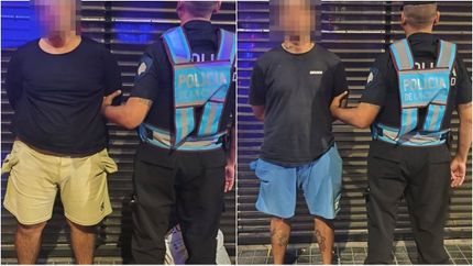 Los dos detenidos por el robo al taxista. Los dos detenidos por el robo al taxista.