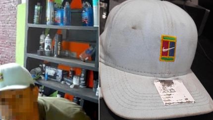 La Policía incautó en poder del sospechoso una visera identica a la usada por el ladrón.