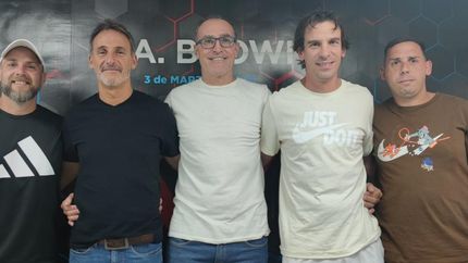 Fabián Lisa y su cuerpo técnico.