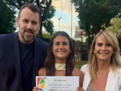 Cristian Fabbiani y Amalia Granata con Uma.&nbsp;