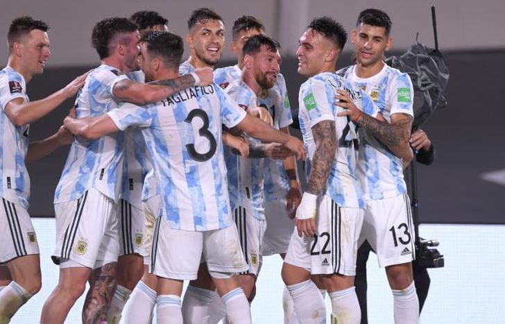 Festejo argentino que redondeó un gran partido.