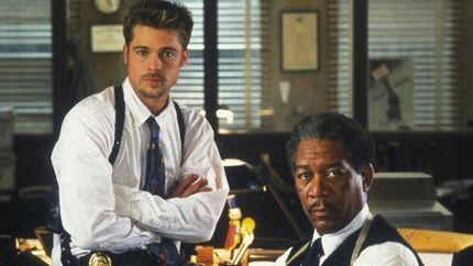 Brad Pitt y Morgan Freeman, en Seven.