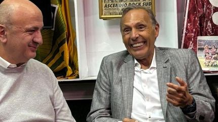 Los Russo, Miguel y Nicolás en el homenaje.