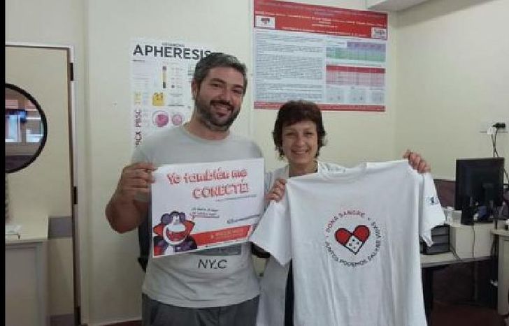 cuando llegó a la donación de 100 plaquetas fue distinguido en el Garrahan.