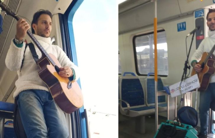 Entre empujones, estaciones y auriculares, su voz se impone en cada recorrido.