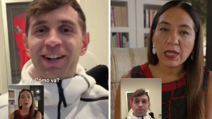 Dibu y Lorena Vega, en una promo de Envidiosa.