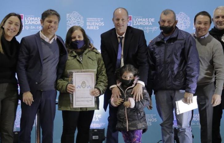 Lesci, Kicillof, Insaurralde y Alak, en el acto.