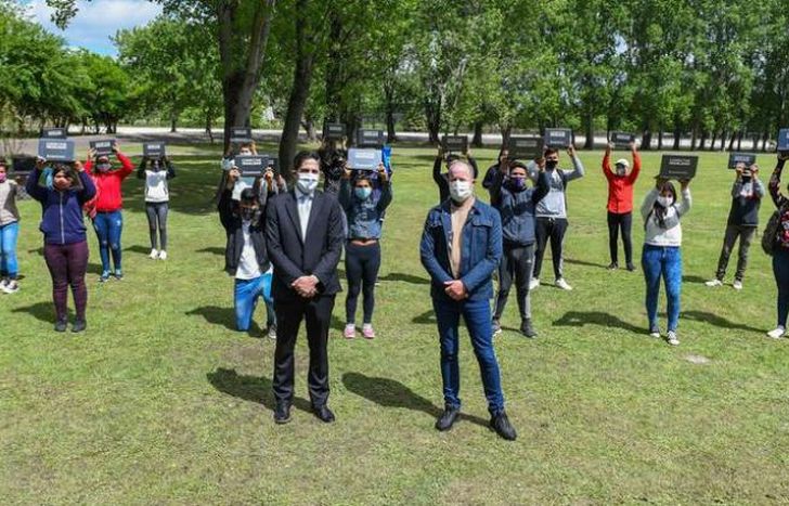 Martín y Trotta encabezaron el acto en el Parque.