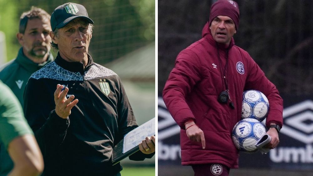 Pedro Troglio y Mauricio Pellegrino, los entrenadores de Banfield y Lanús.