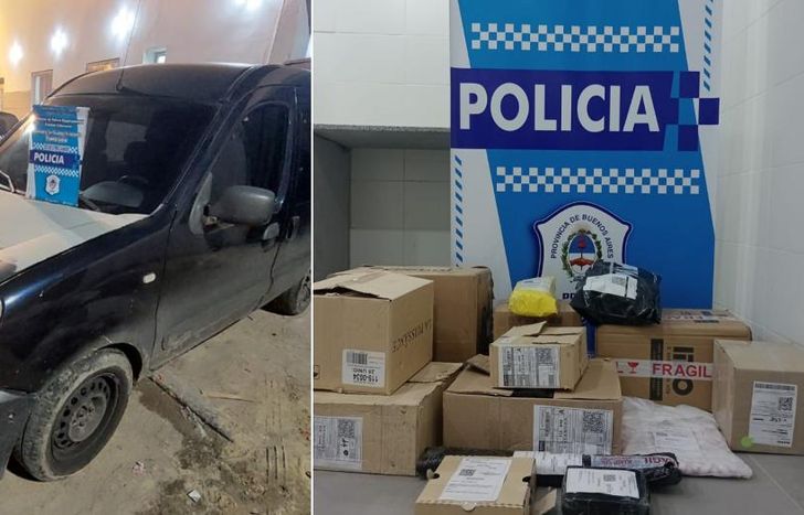 La Policía recuperó la camioneta y la mercadería robada.
