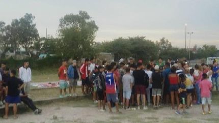 Durante una de las juntadas de rap.