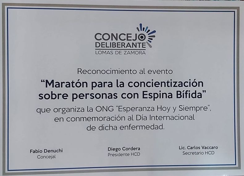 La mención especial que recibieron en el Honorable Consejo Deliberante. 