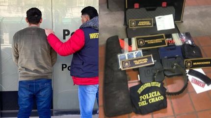El nuevo detenido del clan Sosa y los elementos que le incautaron.