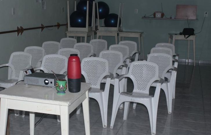 Todo listo para una proyección homenaje.