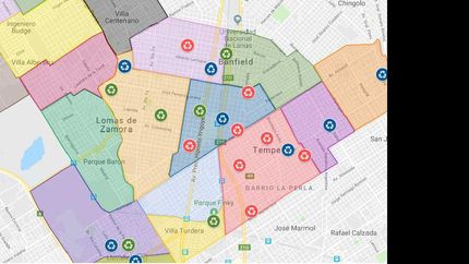 reciclado: mapa de los puntos verdes