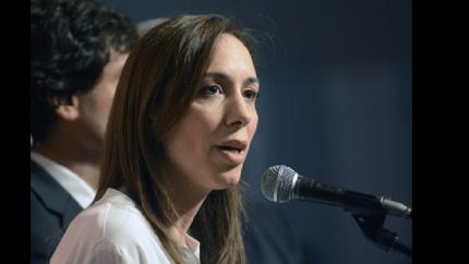 Télam 25/11/2015 La Plata: El gobernador bonaerense Daniel Scioli y su sucesora Maria Eugenia Vidal mantuvieron un encuentro a solas para coordinar el traspaso;luego Vidal dio una conferencia de prensa en la casa de gobierno. Foto: Carlos Cermele