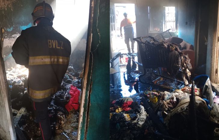 La casa quedó destruida tras el incendio.