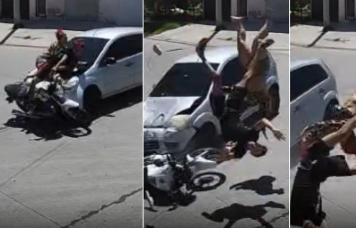 Una cámara captó el momento del choque.