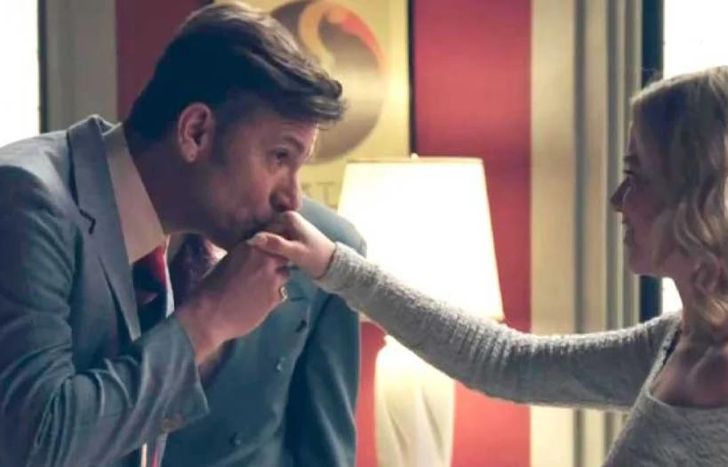 Martín con Justina Bustos, en escena.