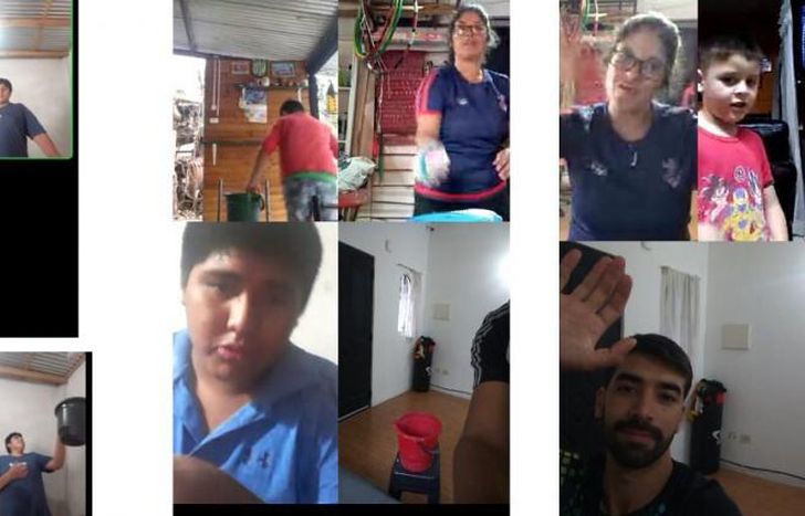 A través del Zoom hicieron ejercicios.