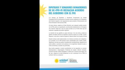 el fpv repudio la decision de macri de volver al fondo: es un retroceso