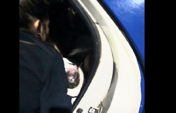 la mujer tuvo que dar a luz dentro del vehículo policial.