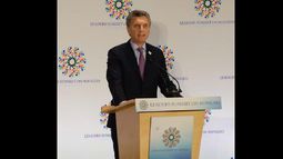 Nueva York - 20.09.16 - Los presidentes Mauricio Macri y Barack Obama escuchan a los oradores en la Cumbre de Líderes sobre Refugiados, que se realizó en la sede de la ONU. presidencia cf