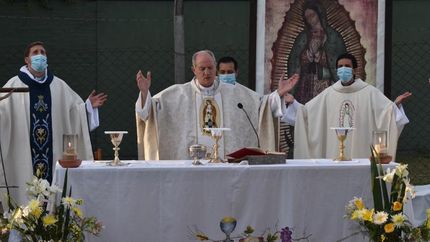 Jorge Lugones en la misa del 12 de diciembre pasado.