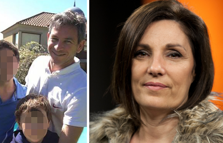 Pablo y sus tres hijos. Su exmujer, Andrea Vázquez.