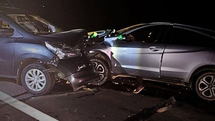 Así quedaron los vehículos tras el choque.