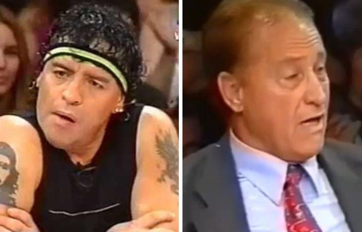 El recordado cruce de Diego Maradona y José Sanfilippo.&nbsp;