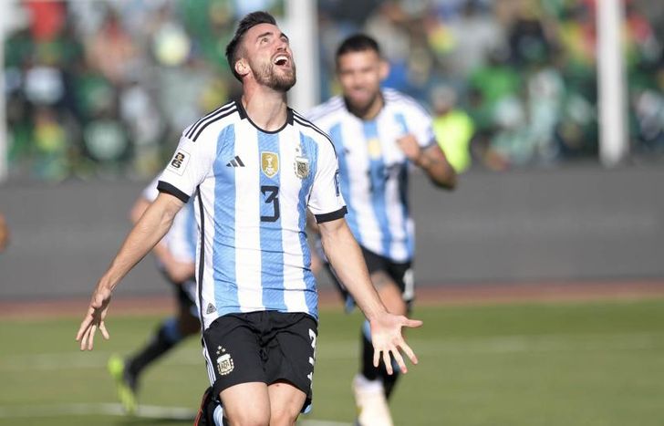 Tagliafico, formado en Banfield, anotó el segundo de la goleada ante Bolivia.