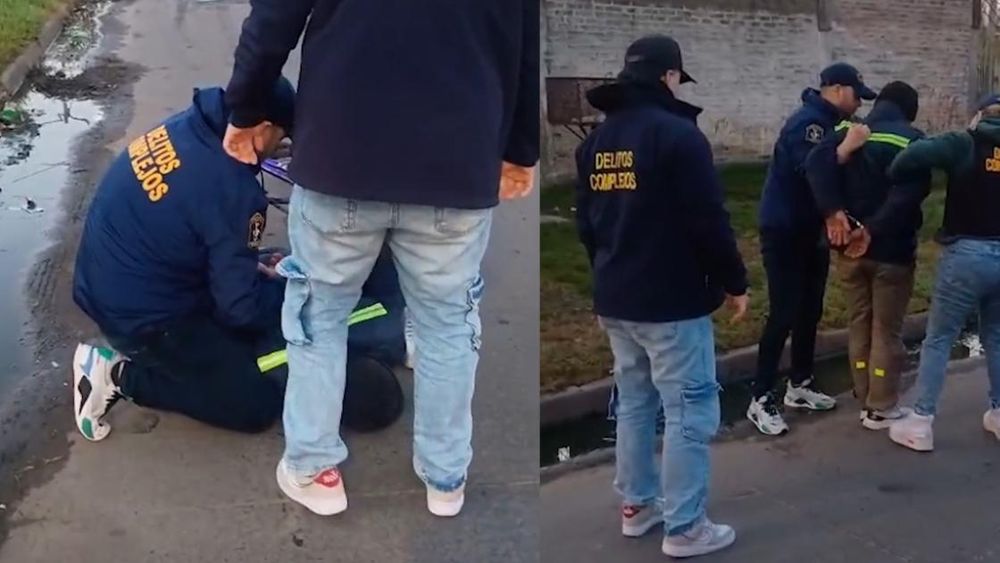 El momento de la detención del prófugo en las calles de Lomas.