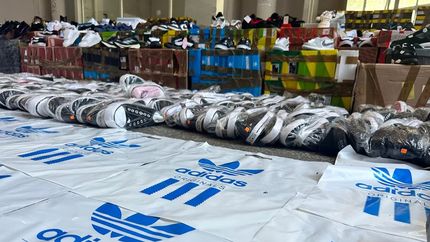 Zapatillas incautadas durante el operativo.