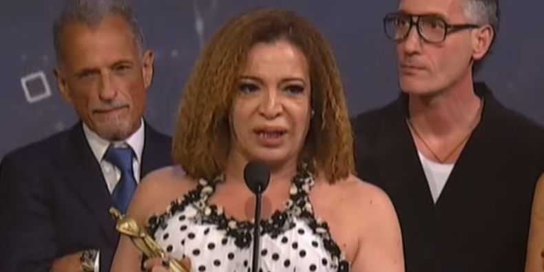 Lizy Tagliani, en los Martín Fierro. 